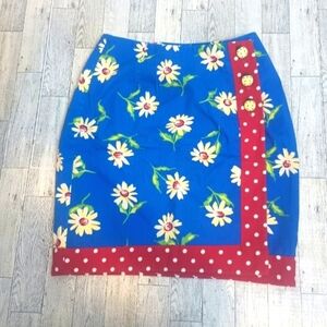 Vintage F L MALIK Ladybug Wrap Skirt Size 6